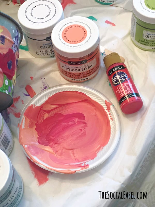 mixing the perfect peachy pink paint color