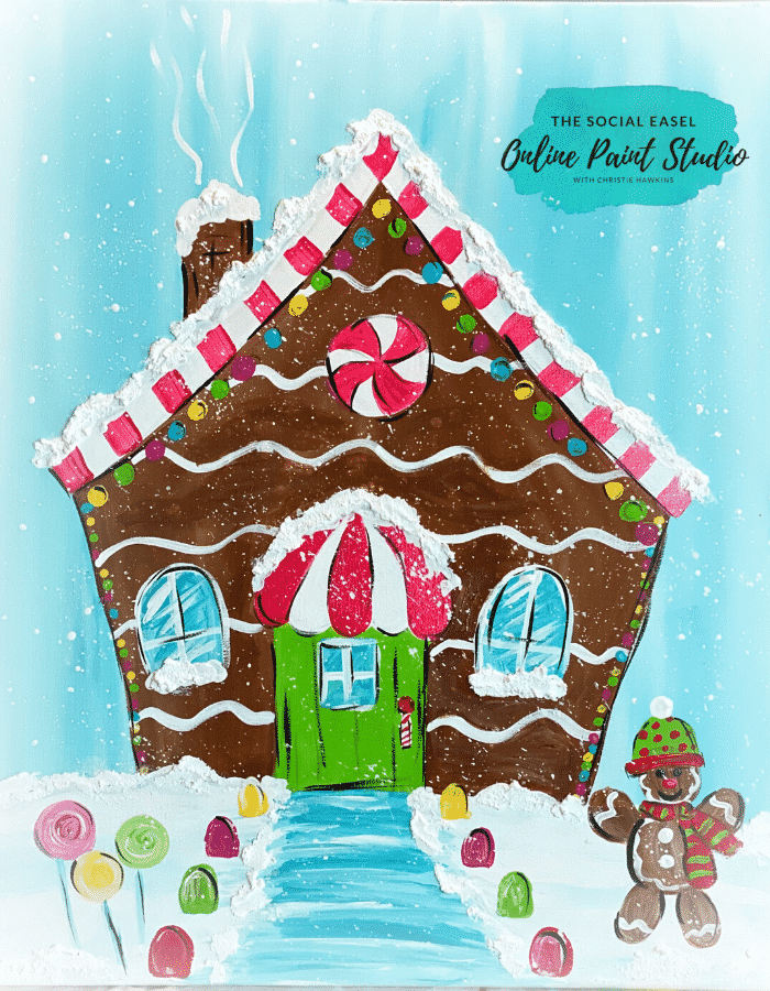 Give a Gift Christmas Painting Tutorials Gingerbread House