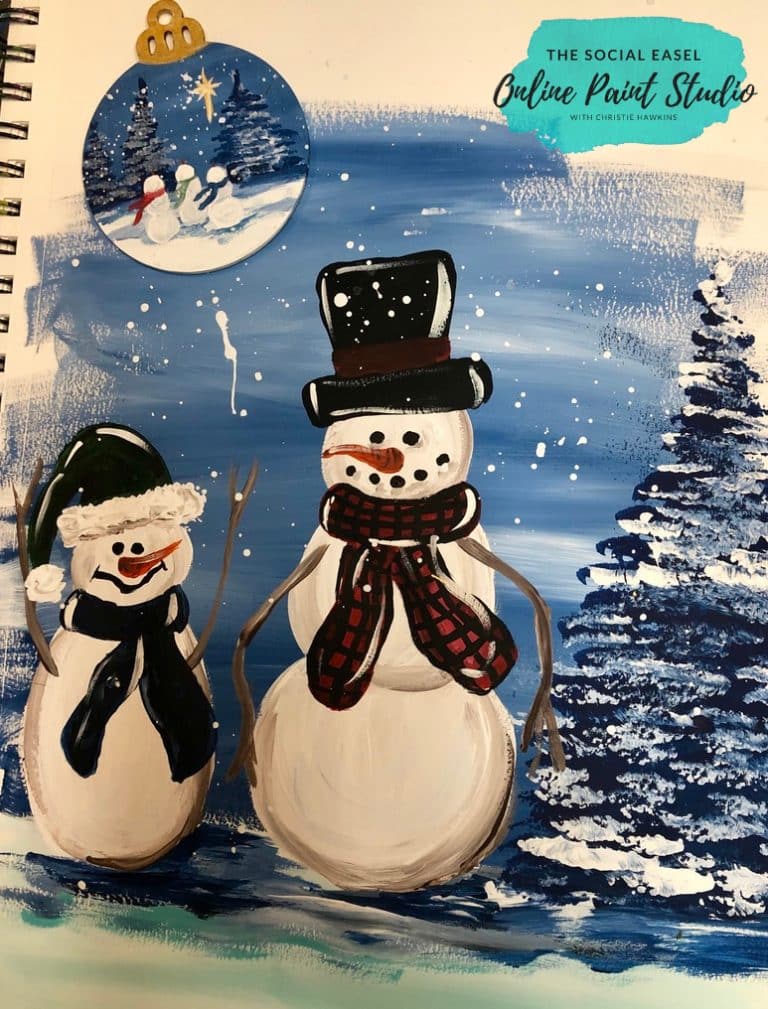 learn how to paint a snowman