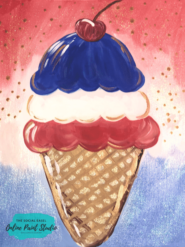 Ice Cream Kids Painting Tutorials The Social Easel Online Paint Studio