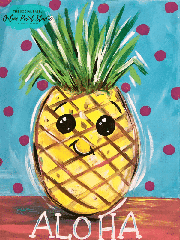 Pineapple Kids Painting Tutorials The Social Easel Online Paint Studio