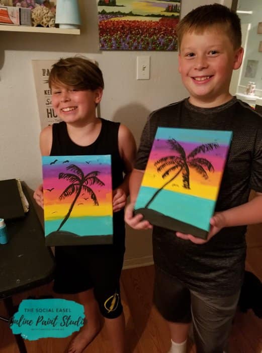 Painting with Kids Tropical Sunset The Social Easel Online Paint Studio