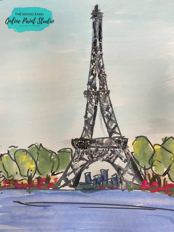 eiffel tower Painting Inspiration The Social Easel Online Paint Studio