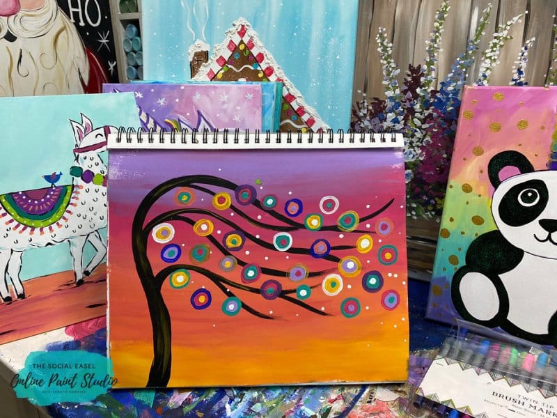 How to Paint Whimsical Tree Beginners Painting Tutorial The Social Easel Online Painting Studio