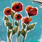 Painting Abstract Poppies With A Round Brush