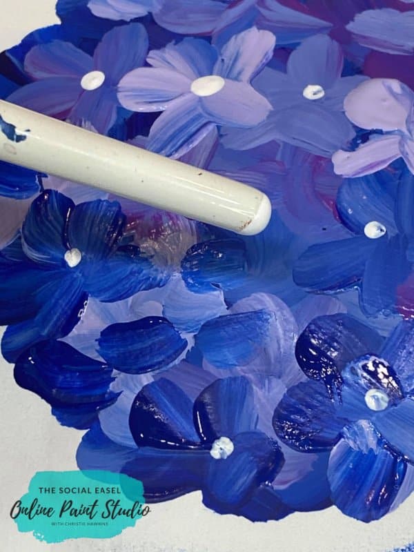 white centers How to Paint Hydrangeas with a Filbert Brush The Social Easel Online Paint Studio