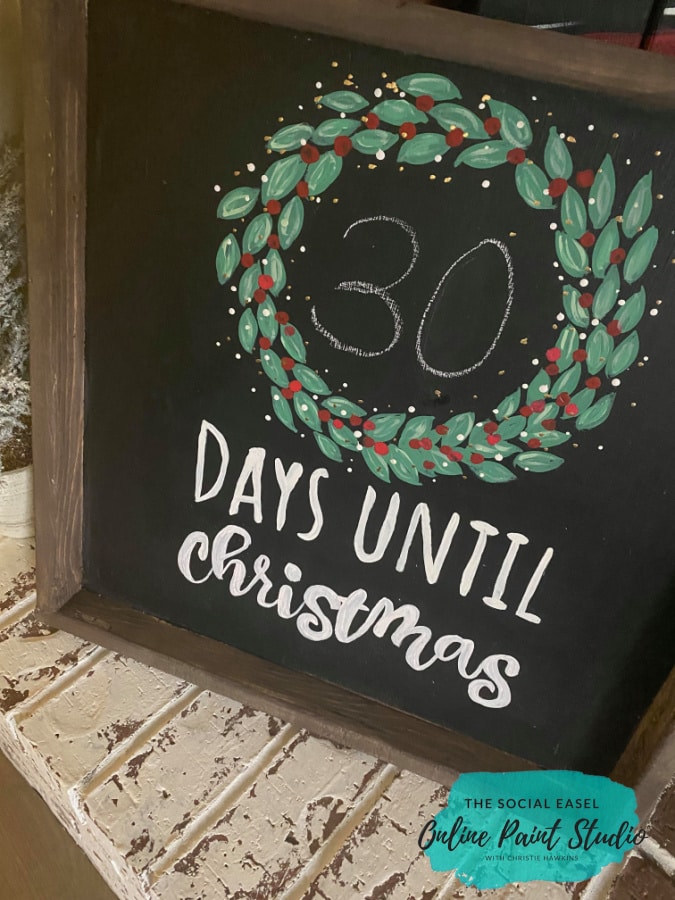 DIY Farmhouse Christmas Countdown The Social Easel Online Paint Studio