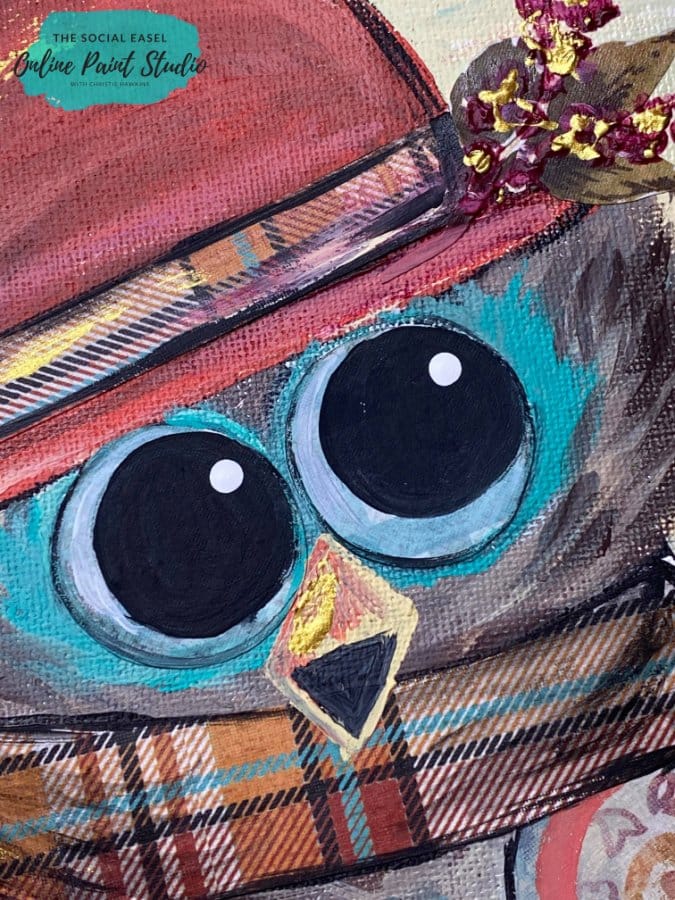 Eyes Mixed Media Owl Trust the Process The Social Easel Online Paint Studio
