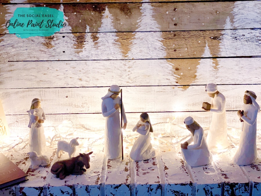 Nativity Christmas Tree Tour The Social Easel Online Paint Studio