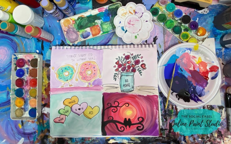 DIY Handmade Valentine Card Ideas The Social Easel Online Paint Studio