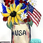 Draw and Paint an Americana Mason Jar Bouquet