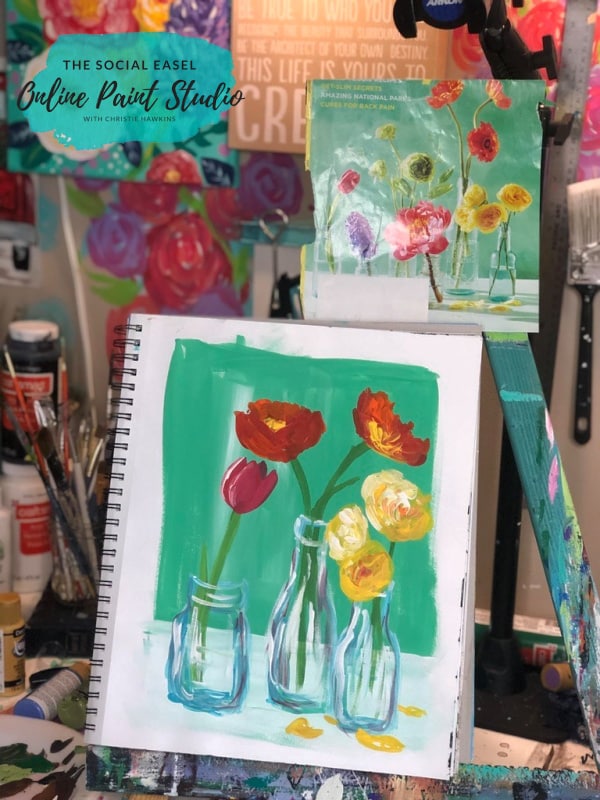 How to Paint Flowers in Milk Bottles The Social Easel