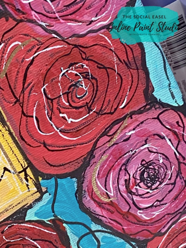 How to Paint Roses the Social Easel Online Paint Studio Acrylic Painted Roses