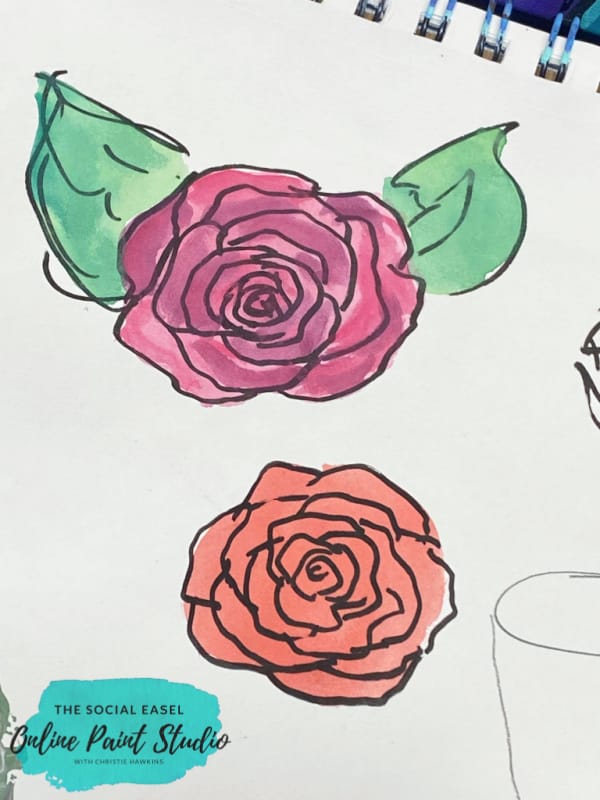 Watercolor Roses How to Paint Roses the Social Easel Online Paint Studio