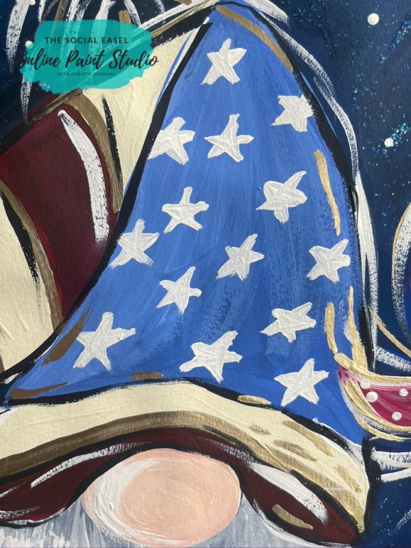 How to Paint the Hat on the Patriotic Gnome The Social Easel