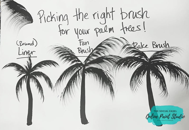 Choosing the Right Brush to Paint Palm Trees The Social Easel Online Paint Studio