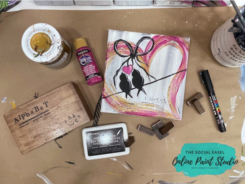 How to Paint Valentine's Day Love Birds - the Social Easel (1)