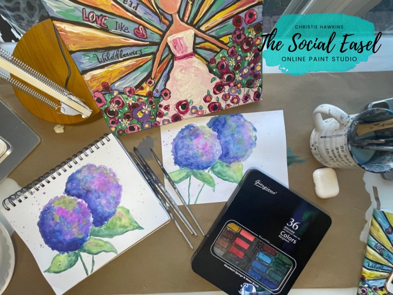 How to Paint Watercolor Hydrangeas_The Social Easel (3)
