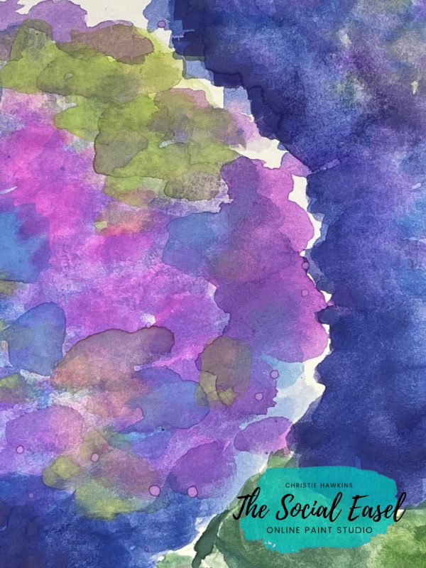 close-up Watercolor Hydrangeas_The Social Easel
