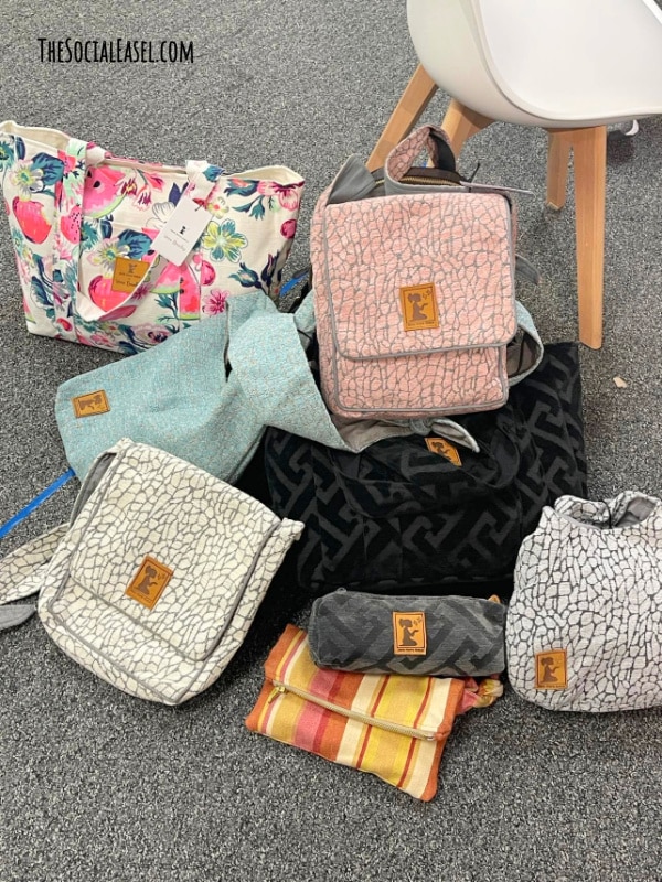 Stack of new hope girl bags to bring back to The Social Easel Shop