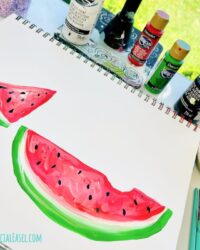 How to Paint a Watermelon Slice