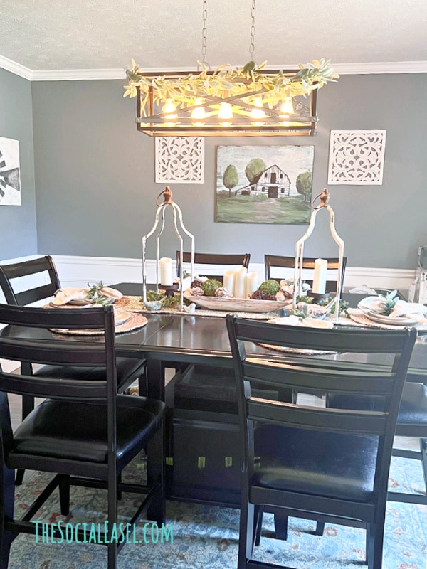 Finished Neutral Dining Room Makeover Inspired by Artwork
