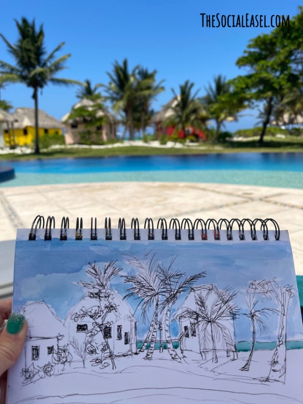 sketching and watercolor painting on vacation 5 Ways Art Benefits Mental Health