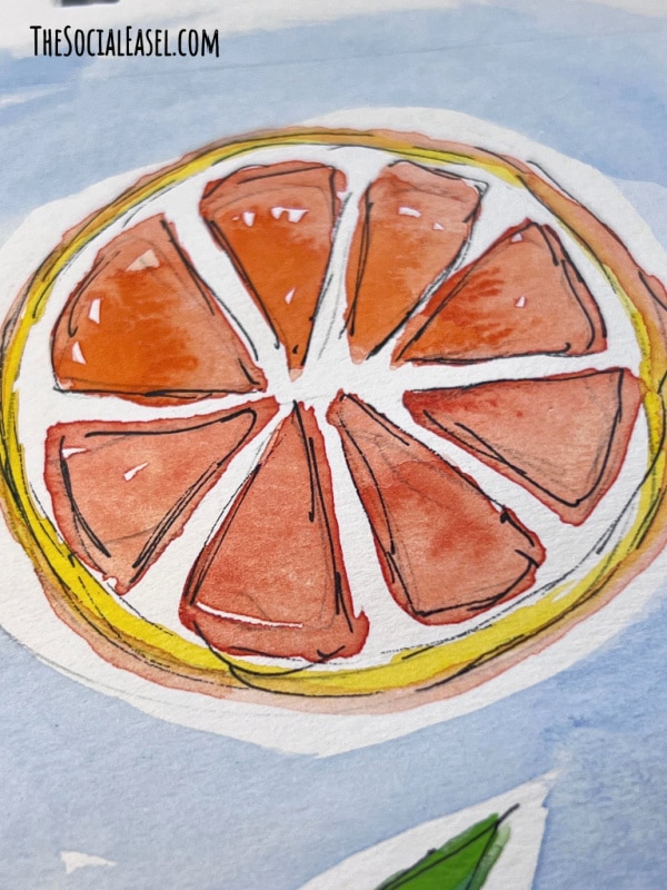 Sliced Orange Watercolor Painting Tutorial