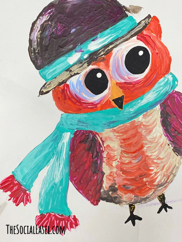 How to paint an owl with a palette knife